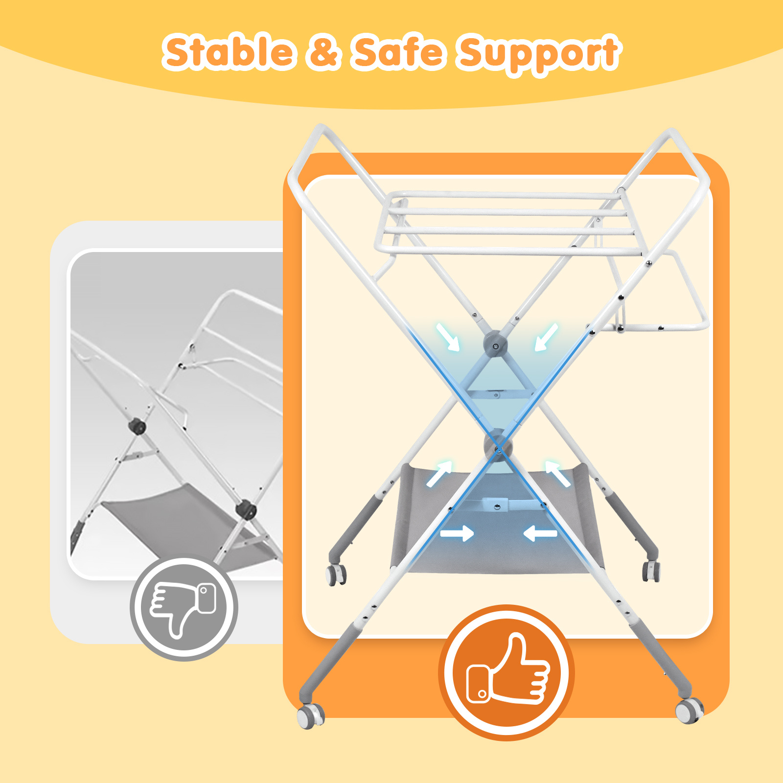 Advwin Foldable Baby Changing Table Height Adjustable Diaper Station Portable Toddler Change Table