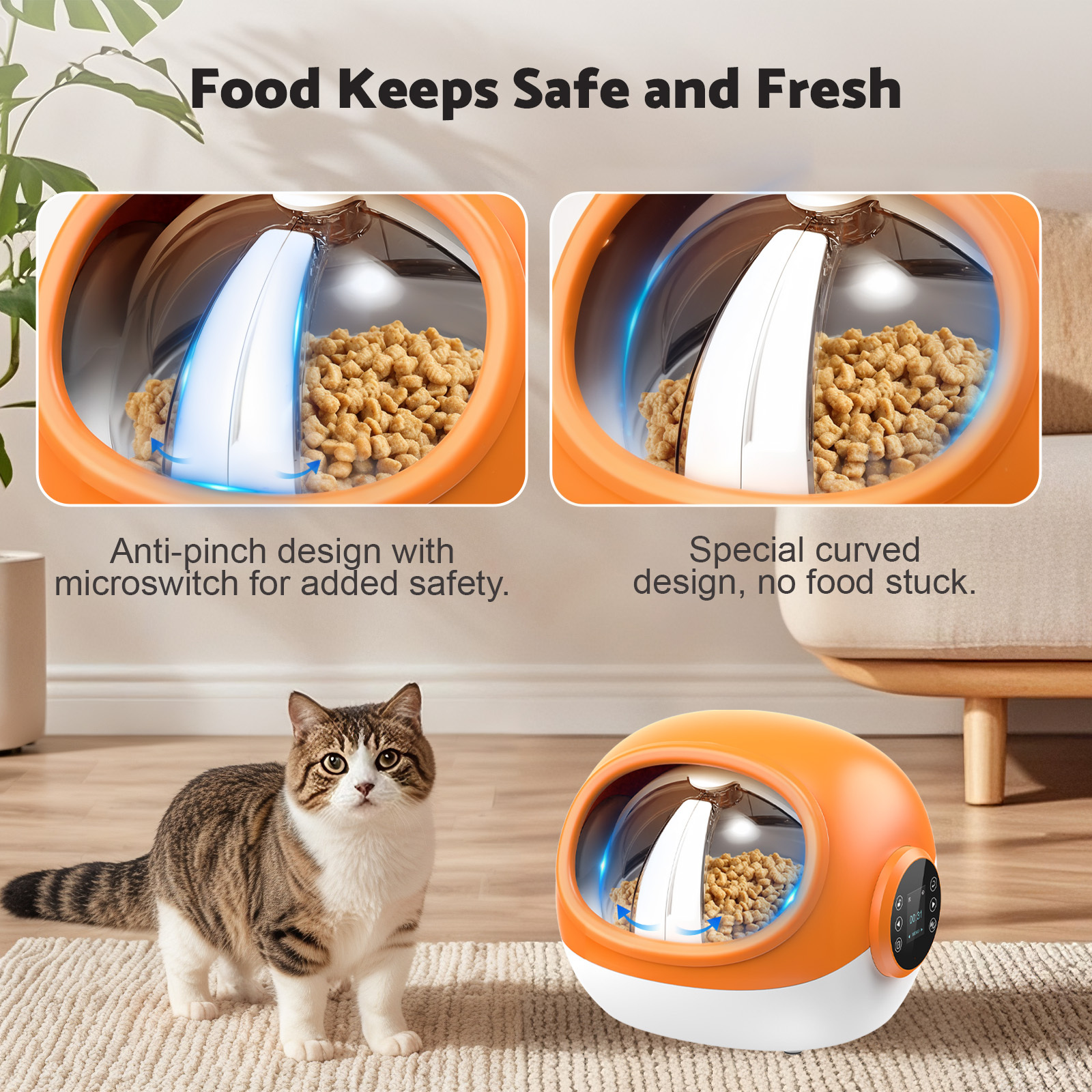 Advwin 2pcs Automatic RFID Cat Feeder With Collar Microchip Identification, Multi-Cat Compatible + 4 Feeding Modes, Supports Wet & Dry Food And Voice Recording - Image 8