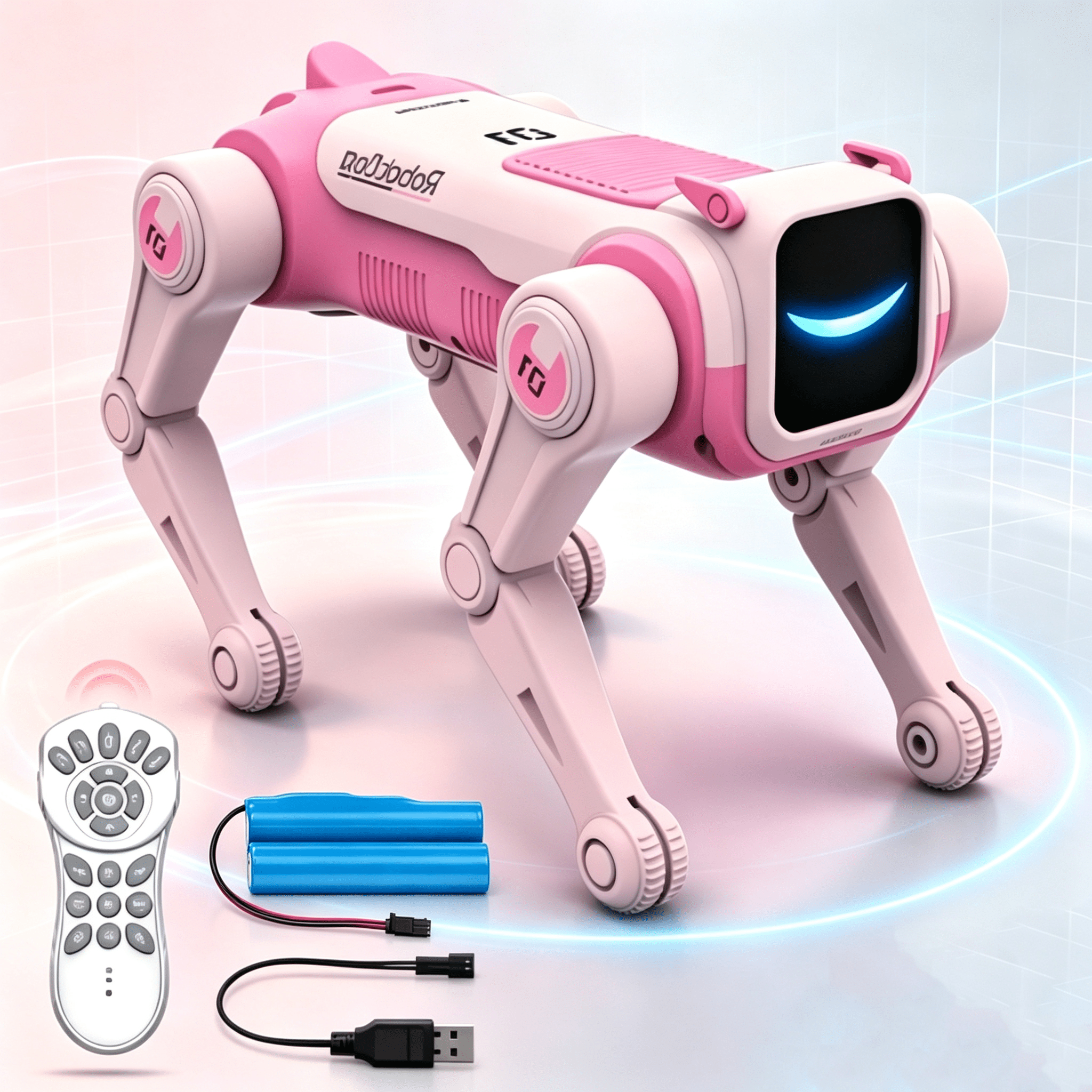 TEMU 2.4ghz Rc Magical Stunt Robot Dog, Programmable Smart Robotic Puppy With Control, Auto Demo Stunt Moves, Dynamic Led Light, Built- & Dance Mode,
