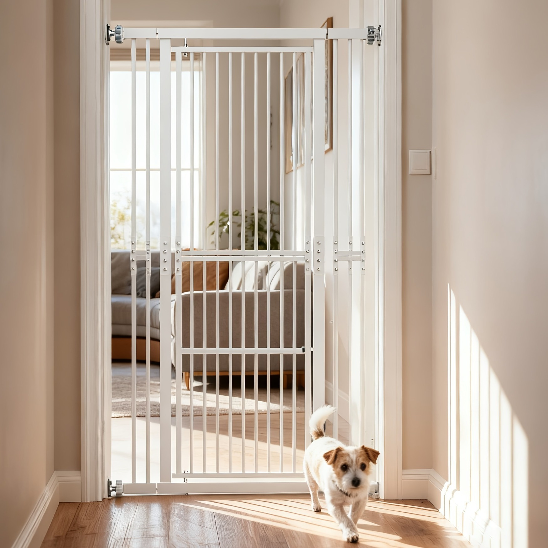 TEMU Extra Tall Metal Safety Gate 71 Inch, Dog Gate For Doorways And With Auto Close/hold-open, 180cm Tall, Fits 75-107cm Pet Gates For House