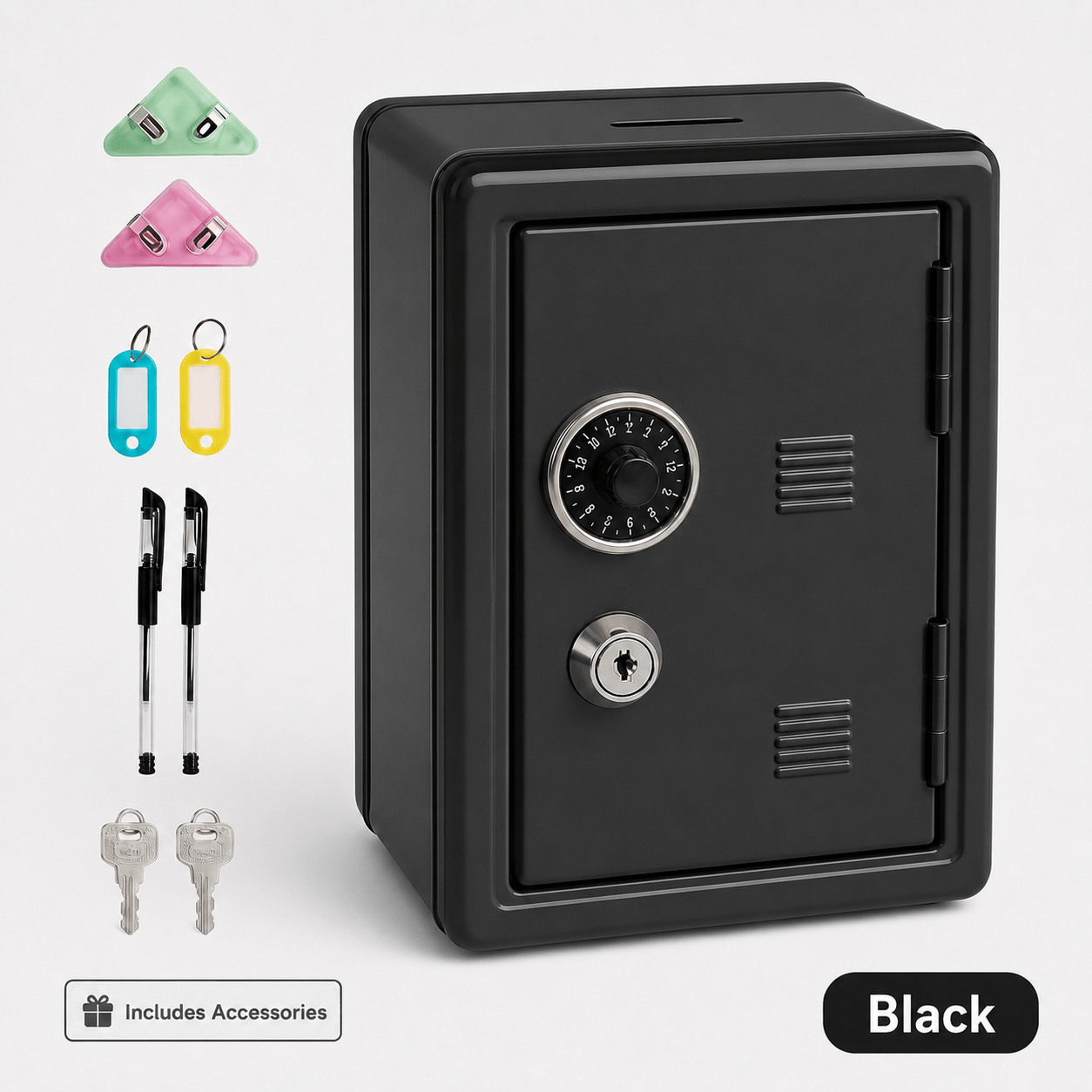 TEMU Lock Iron Box – Portable Safe & Kids' Piggy Bank. Secure Storage For Cash, Jewelry, Souvenirs & Small . Compact, Portable, Great For Boys And
