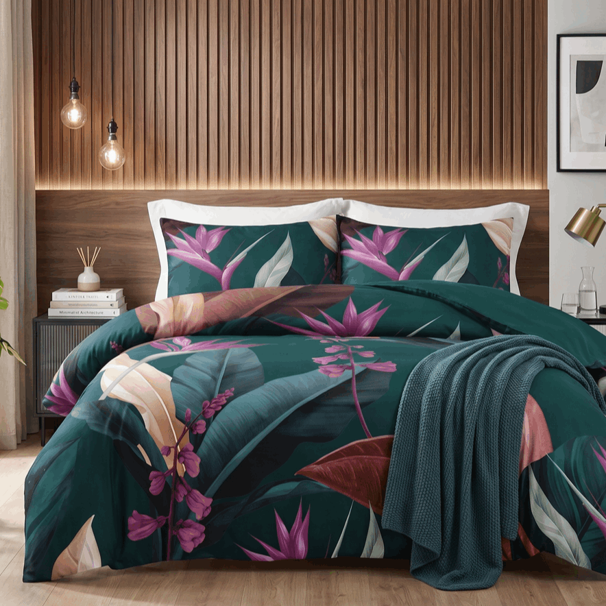 TEMU 3pcs Quilt Cover Set| Duvet Cover| Au Standard Sizes| Single, Queen, King & Super King Quilt Cover Set| All Season Quilt Covers| Jungle Paradise