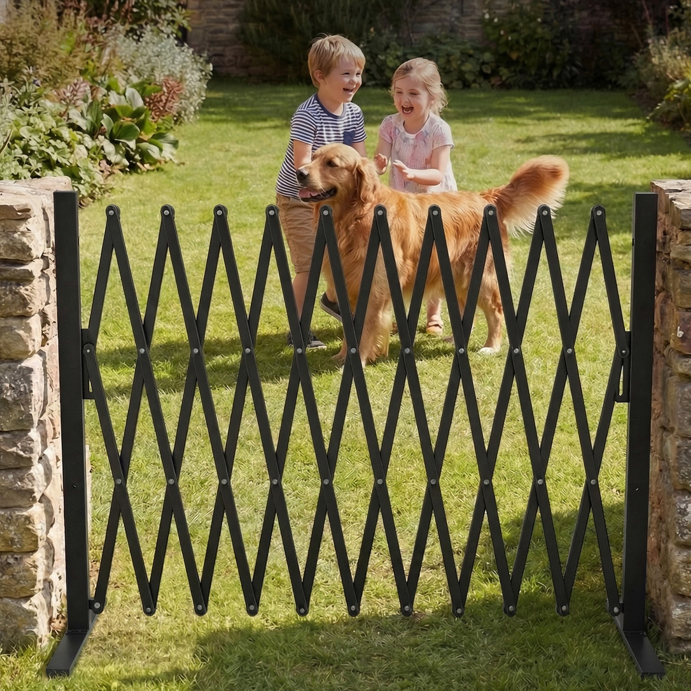 TEMU Foldable Barrier Gate, Heavy Duty Expandable Fence For Dogs, Indoor Outdoor Security
