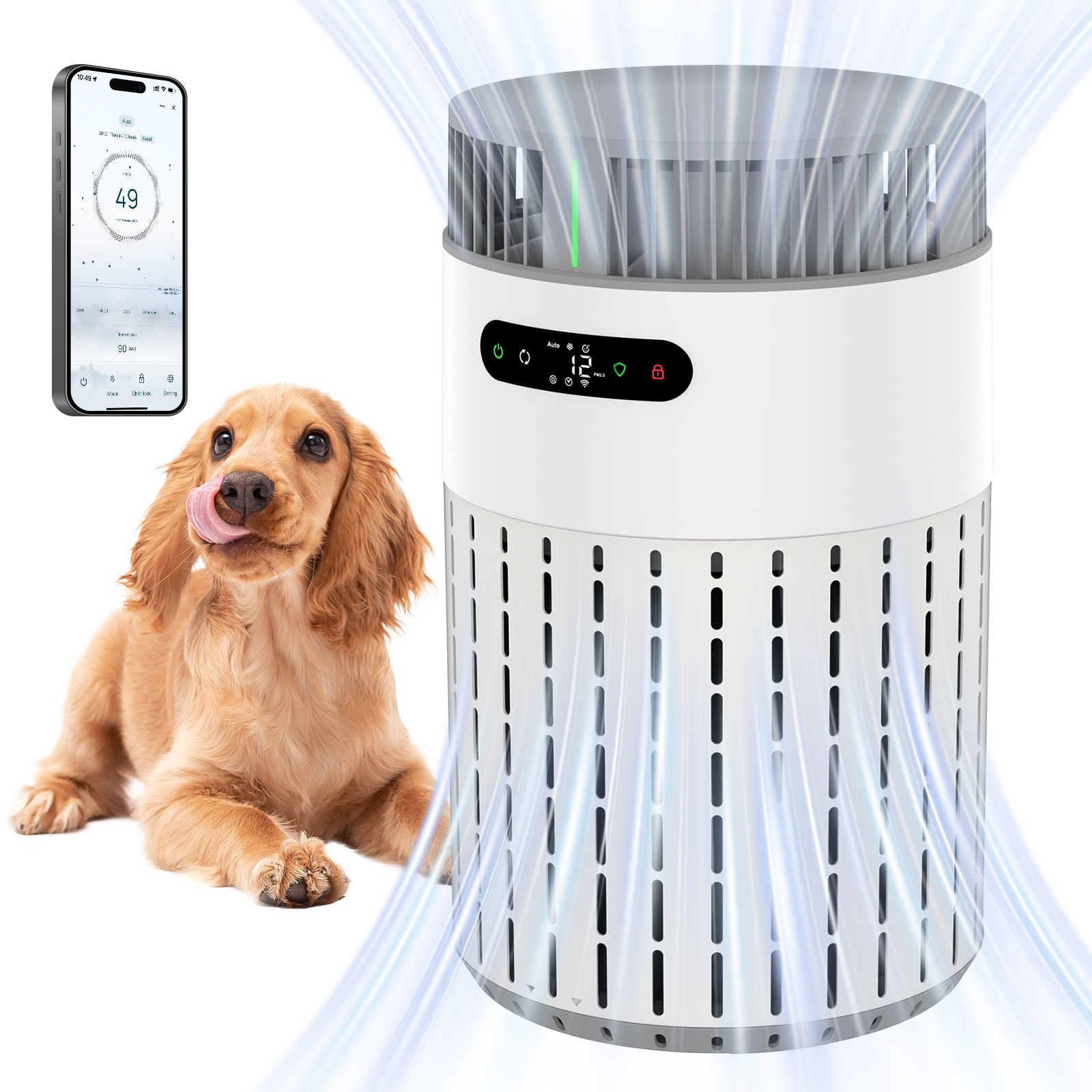 TEMU Advwin Smart With Hepa Filter, Removes Pet Dander, Odors And Dust, Quiet , For Home/bedroom/living Room