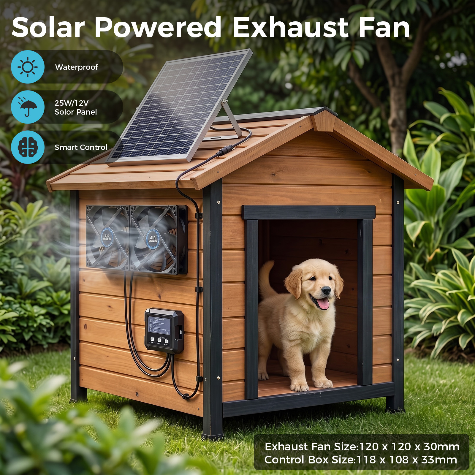 TEMU Advwin Solar-powered Fan Kit Exhaust Fan For Chicken Coop Dog House
