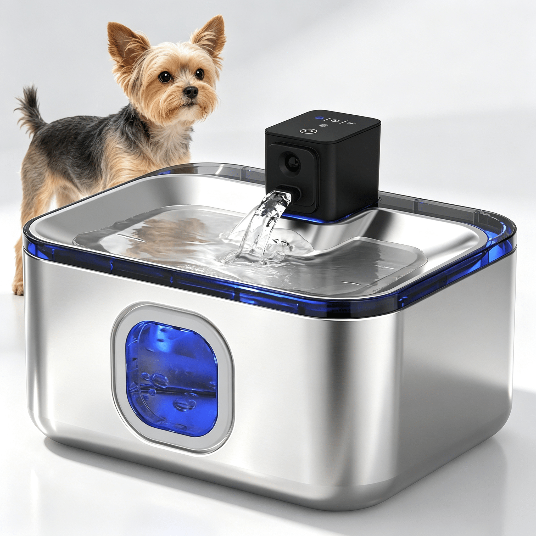 TEMU 5l Wireless Cat Water Fountain, Automatic Stainless Steel Pet Water Dispenser With Motion Sensor, Drinking Fountain For Cats And Dogs