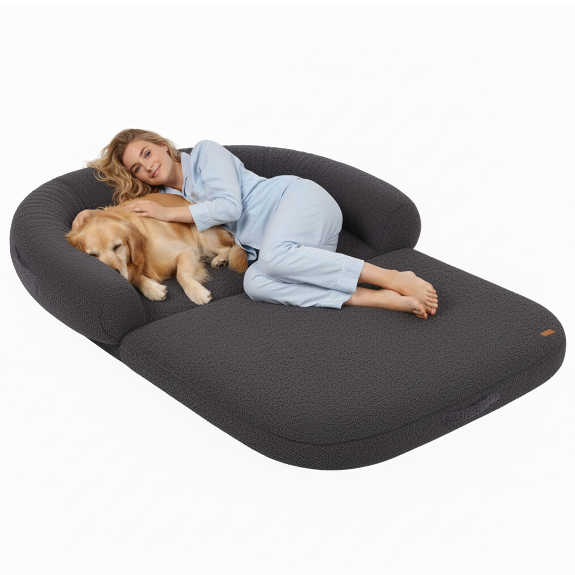 TEMU Human Dog Bed, 185cm Orthopedic Foam Shared Bed For Human And Pet, Washable Non-slip Soft Bolster Bed For Home Office