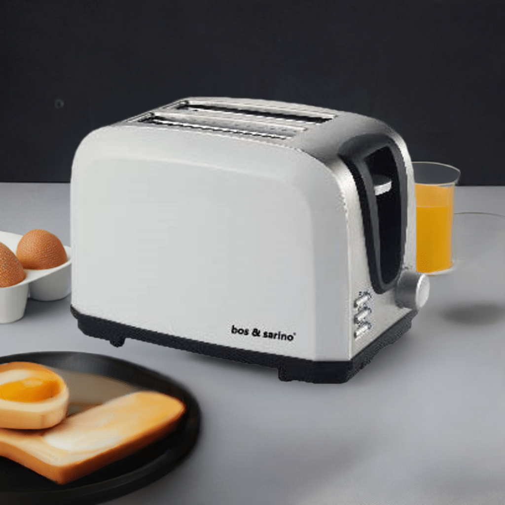 TEMU 2 Stainless Steel White Wide Slot Toaster