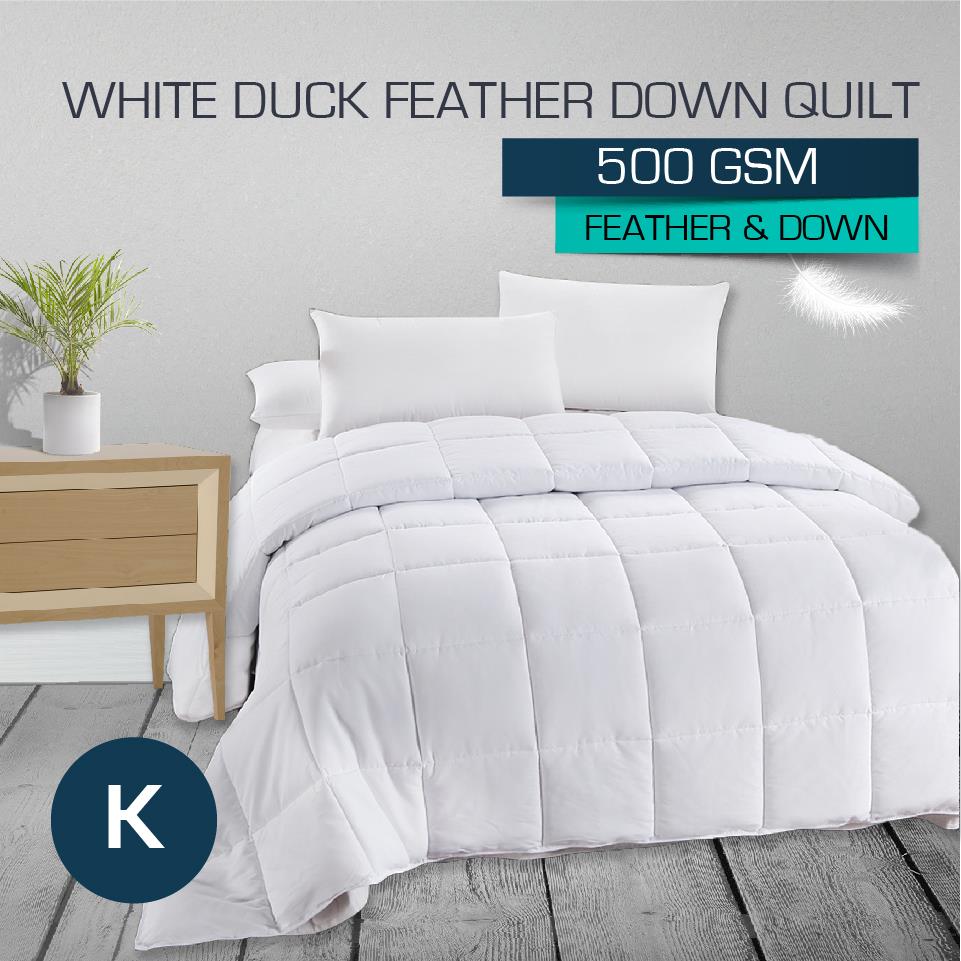 TEMU 500gsm 50/50 Down Feather Quilt-winter Weight