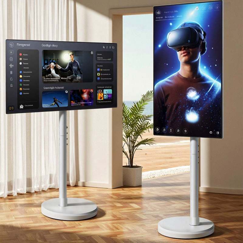 TEMU Flexview Mobile Tv Monitor Floor Stand Cart Mount Bracket Rotating 10 To 42 Inch
