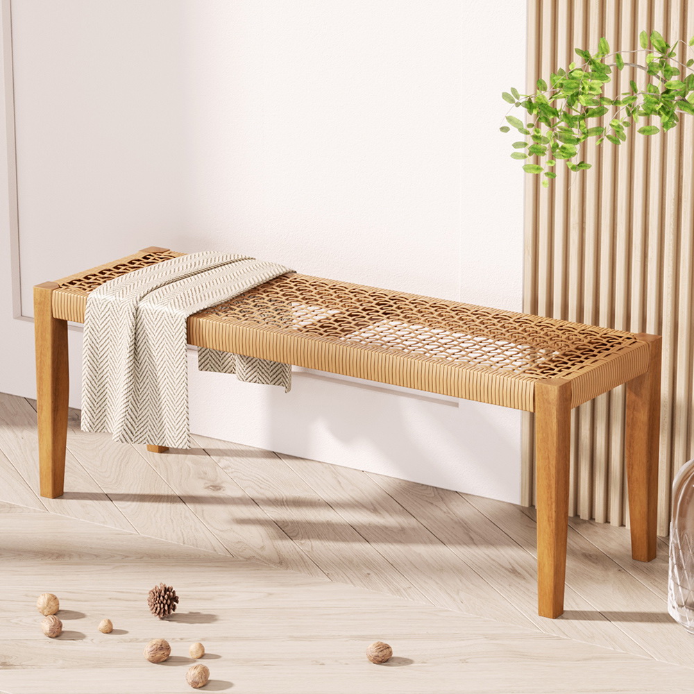 TEMU Gardeon Outdoor Garden Bench Seat Dining Benches Wooden 2-seater Patio Furniture