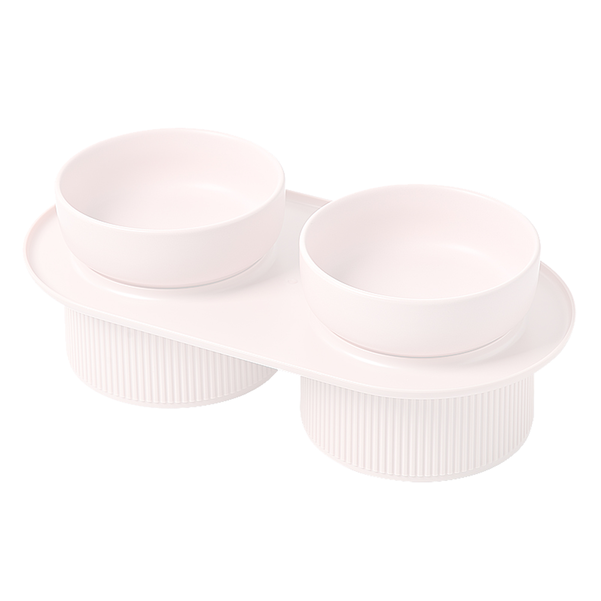 TEMU Ceramic Pet Food Bowl Pet Feeder Water Bowl Elevated Food Bowl - White
