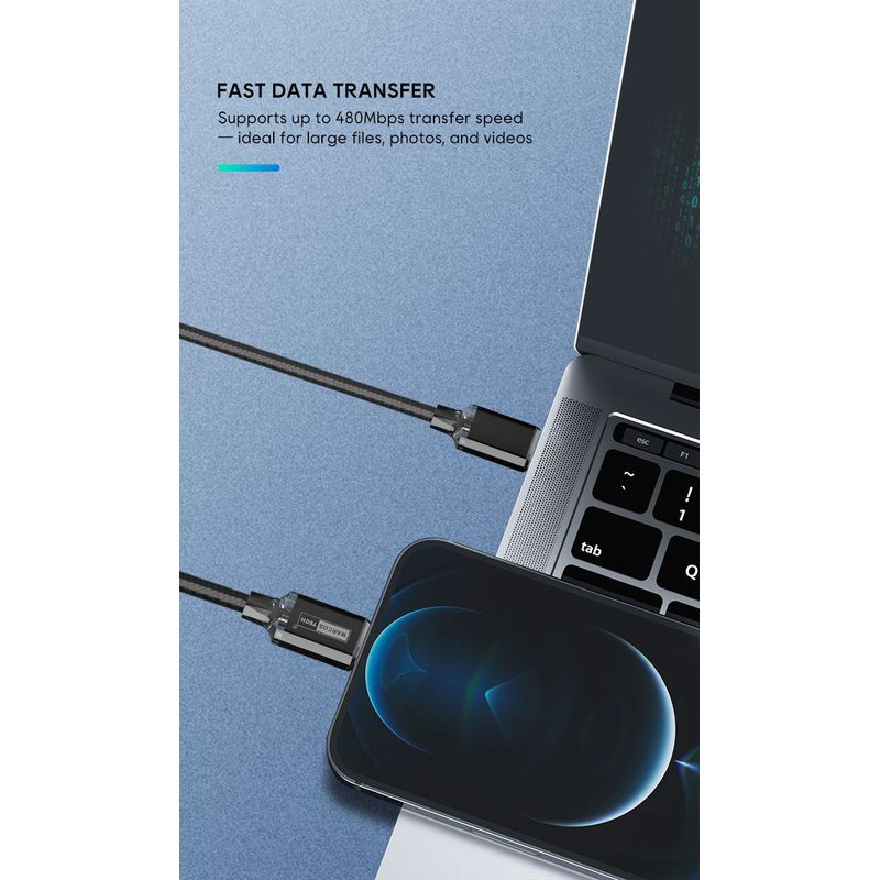 MARCOS TECH Turbo Core 100W USB-C Cable - Fast Charging TPE Braided Cord