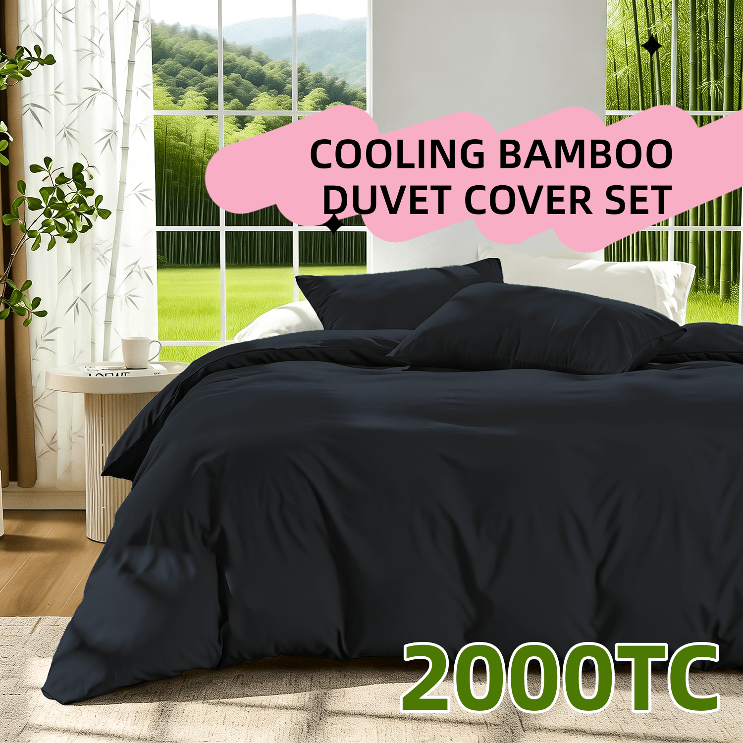 2000tc cooling bamboo quilt cover set soft and breathable hotel quality moisture wicking care for   with 1 quilt cover and 1 2 pillowcase ideal for travel and gifts and home use