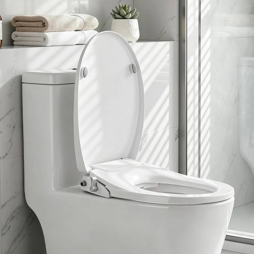 non electric bidet toilet seat o shape dual nozzle soft close watermark by