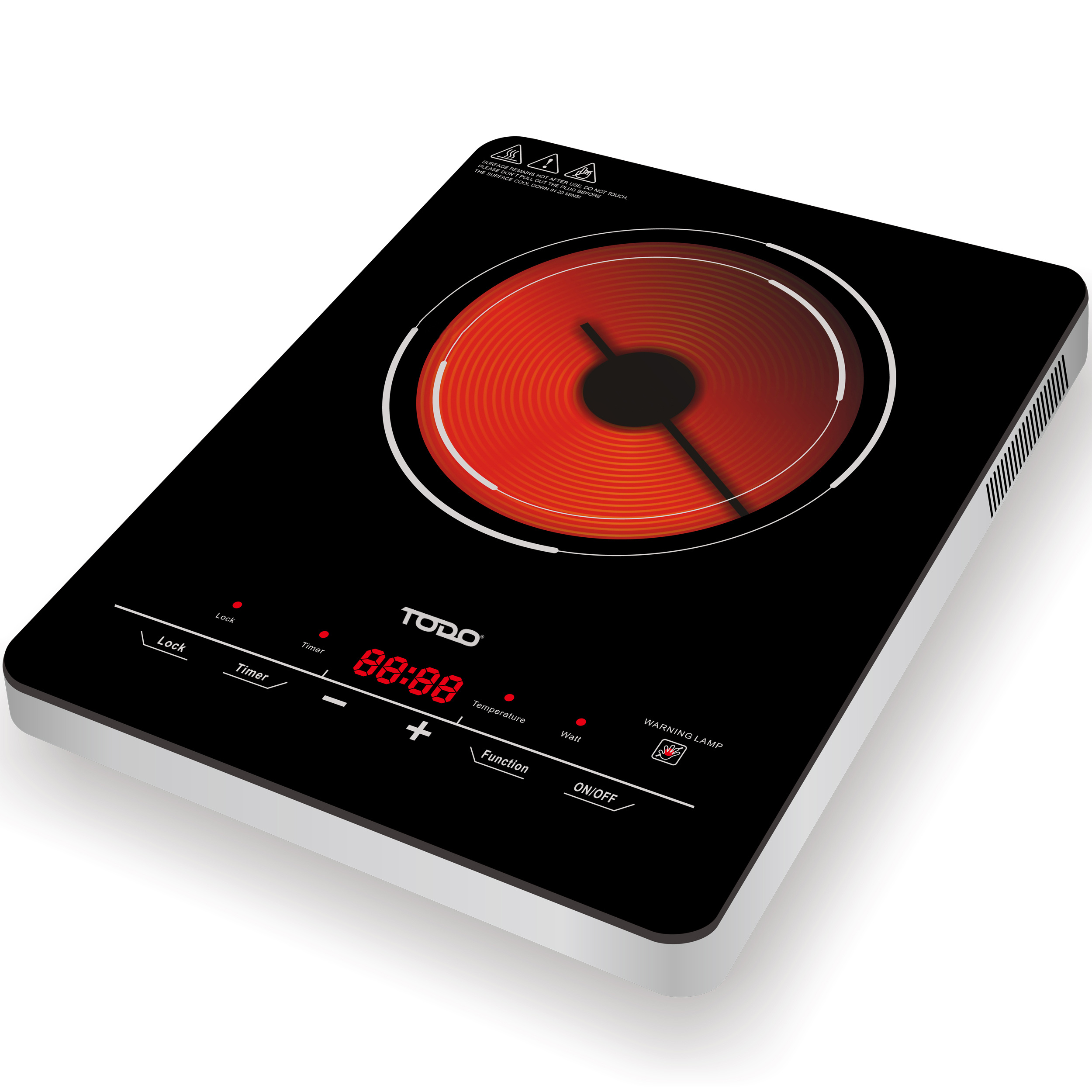 TEMU Todo 2000w Infrared Electric Cooktop Tempered Crystal Control