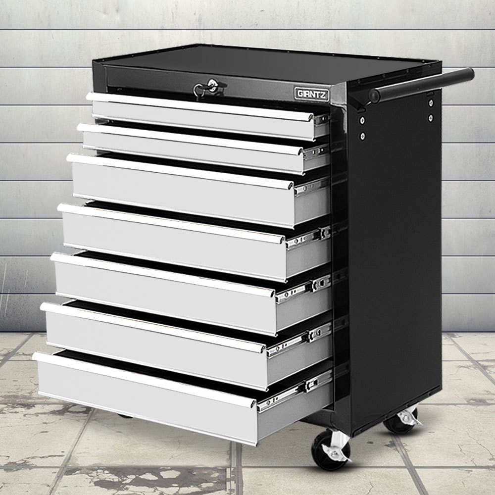 TEMU Giantz 7 Drawer Tool Box Chest Cabinet Trolley Storage Garage Toolbox Box Grey