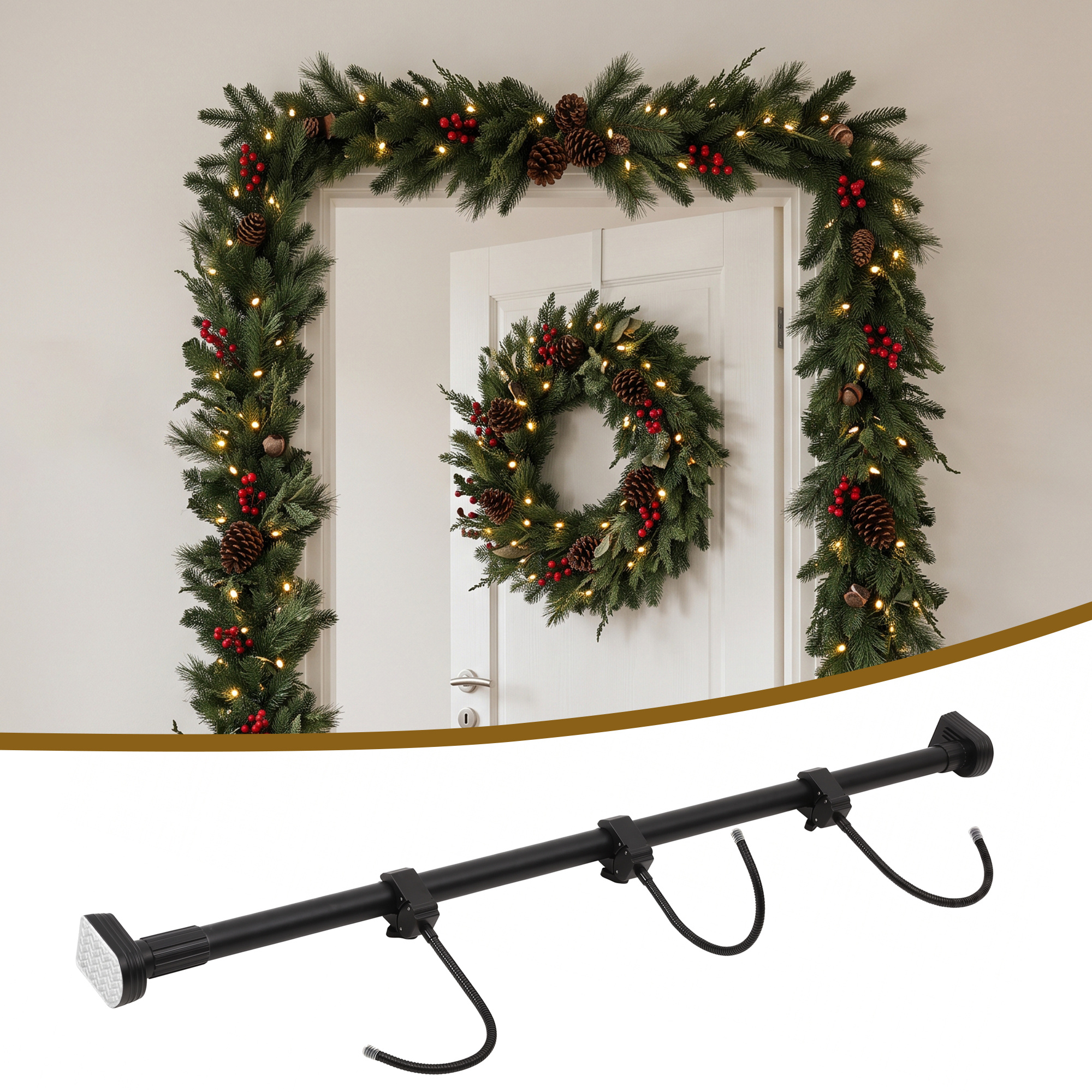 TEMU Christmas Garland Hook Wreath Hanger Fits 85-160cm Door No Drill