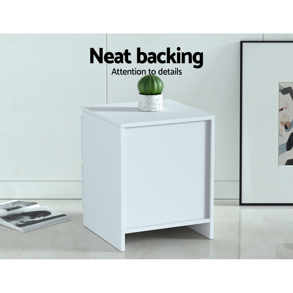   2x bedside table drawers side end table storage cabinet nightstand white Product details 5
