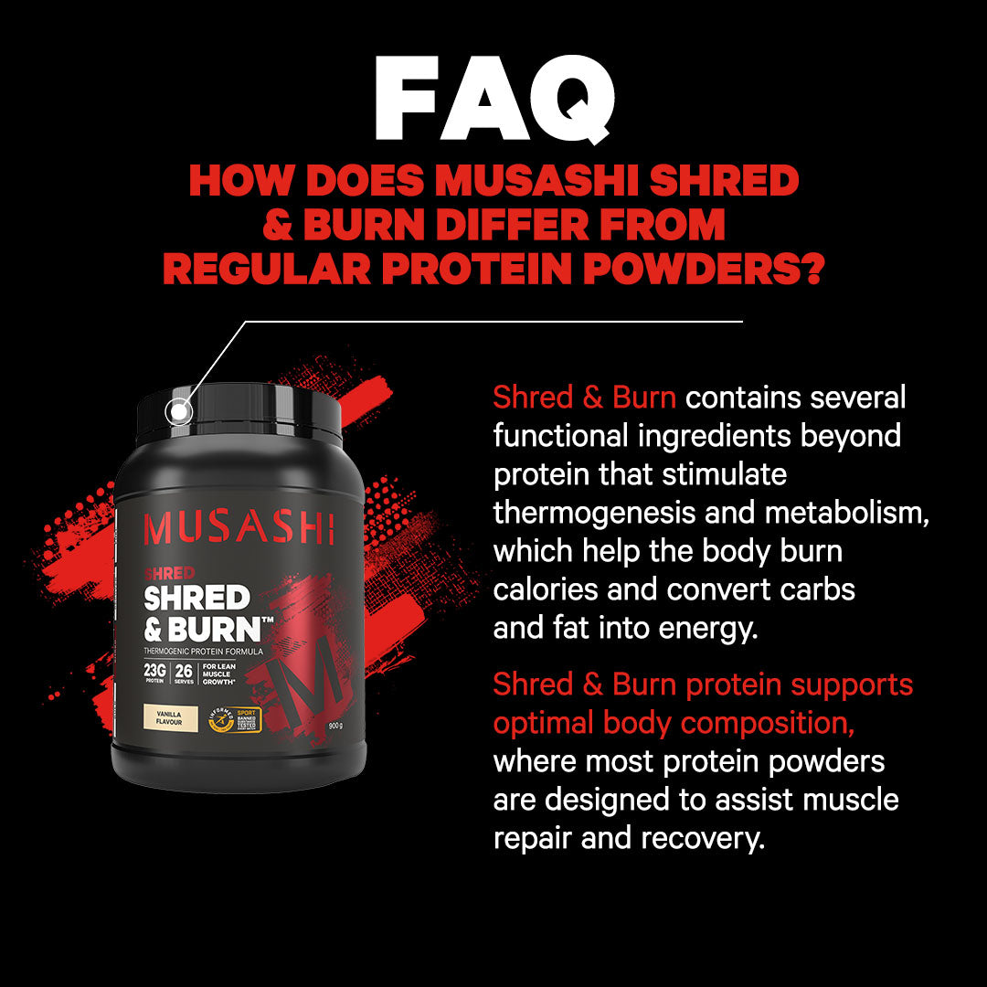 Musashi Shred & Burn Vanilla Milkshake 900G