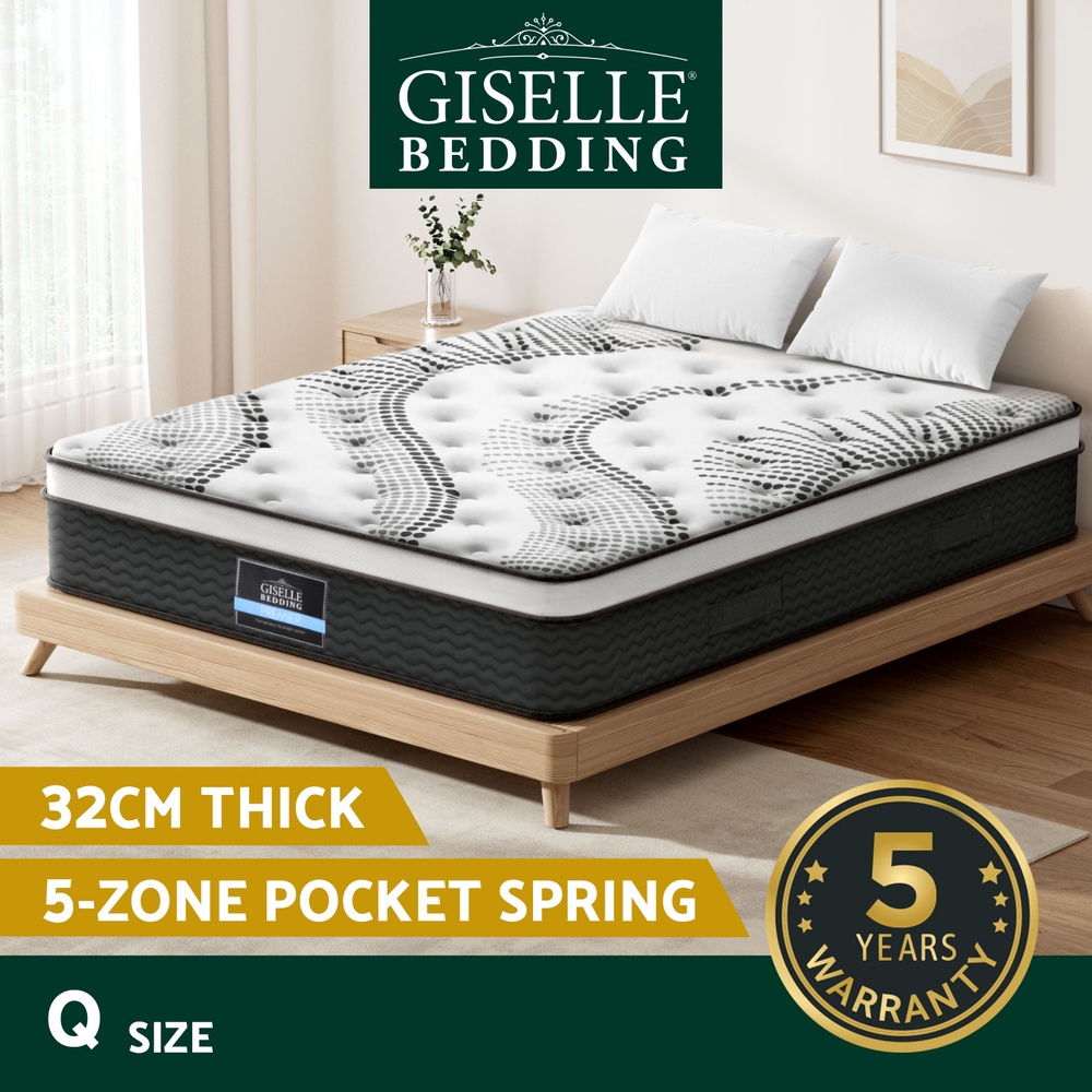 TEMU Medium Firm Mattress 32cm Queen Double King Single Mattresses Foam