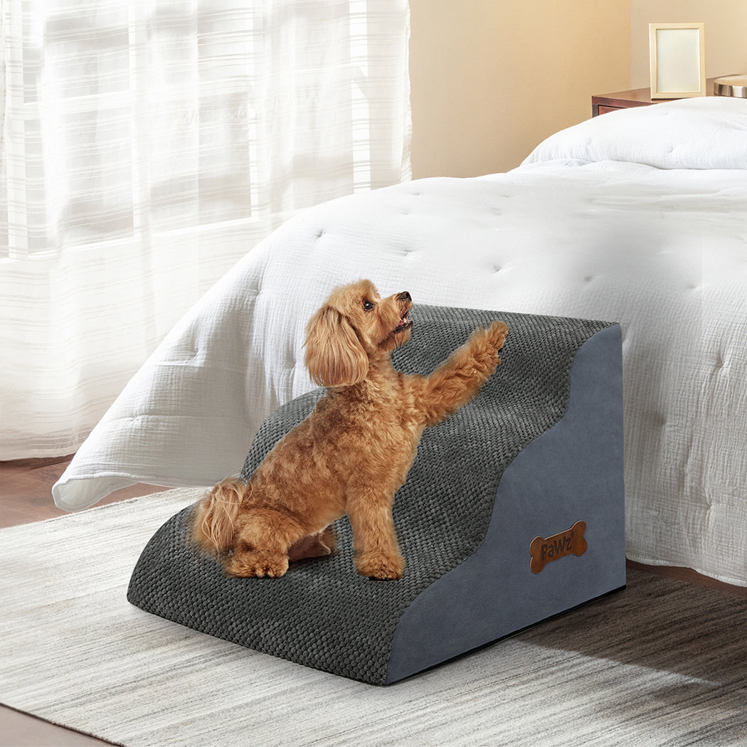 TEMU Pawz 3 Steps Pet Stairs Dog Ramp High Density Foam Non-slip Ladder For Bed Sofa