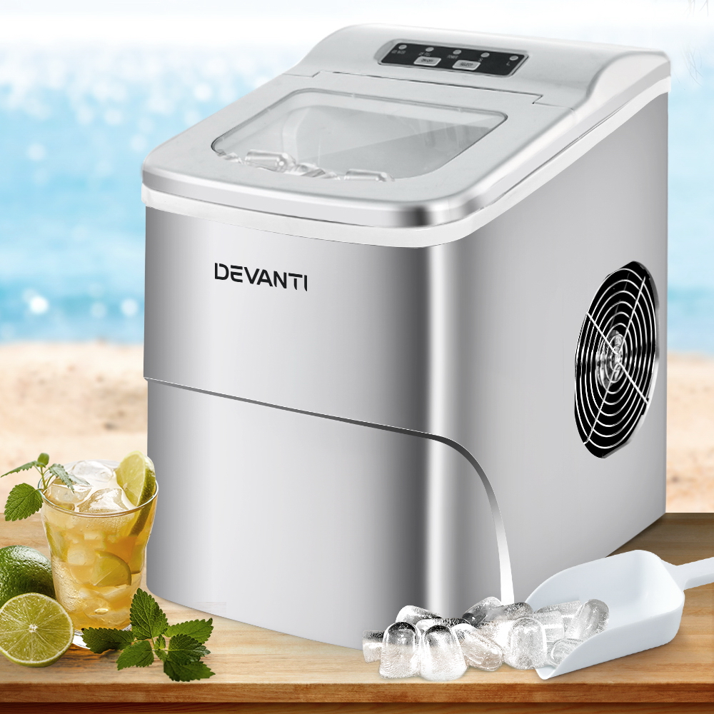 TEMU In Front Of 12kg Ice Maker Machine Silver