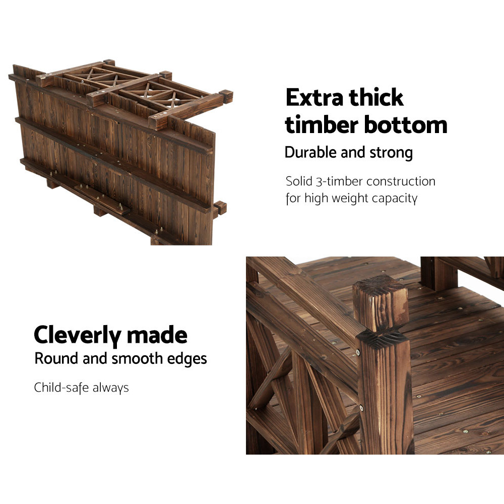   garden decor outdoor ornament wooden bridge rustic backyard yard 150cm Product details 5