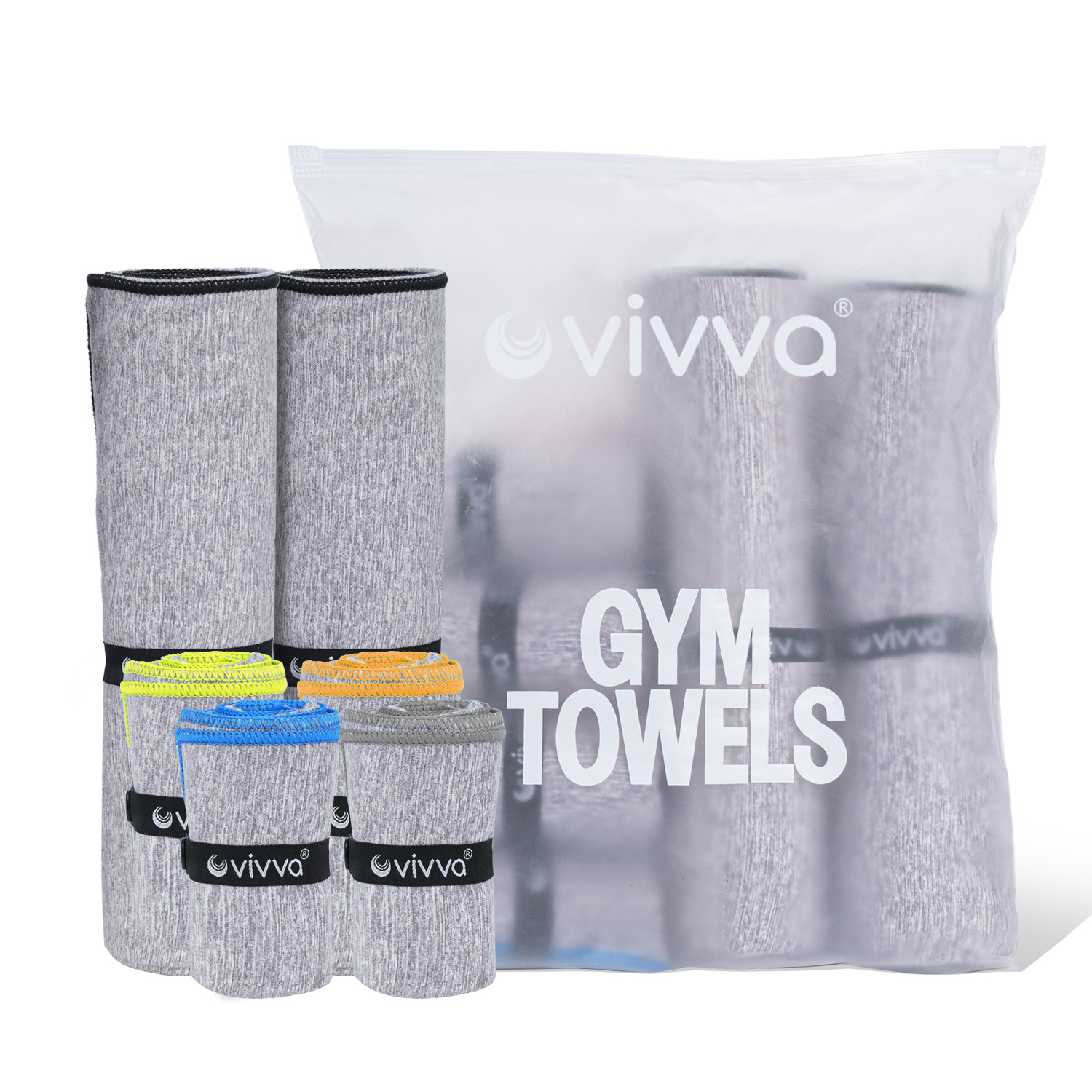 Vivva Quick Dry Microfiber 6pcs Pack Gym Sport Towel Gym Outdoor 40X80cm / 76X152cm Towels Soft, for Yoga, Swimming, Running, Camping & Outdoor Activities, Gym Towel