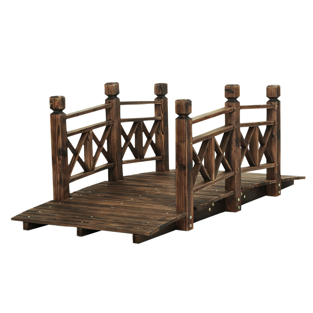   garden decor outdoor ornament wooden bridge rustic backyard yard 150cm Product details 1
