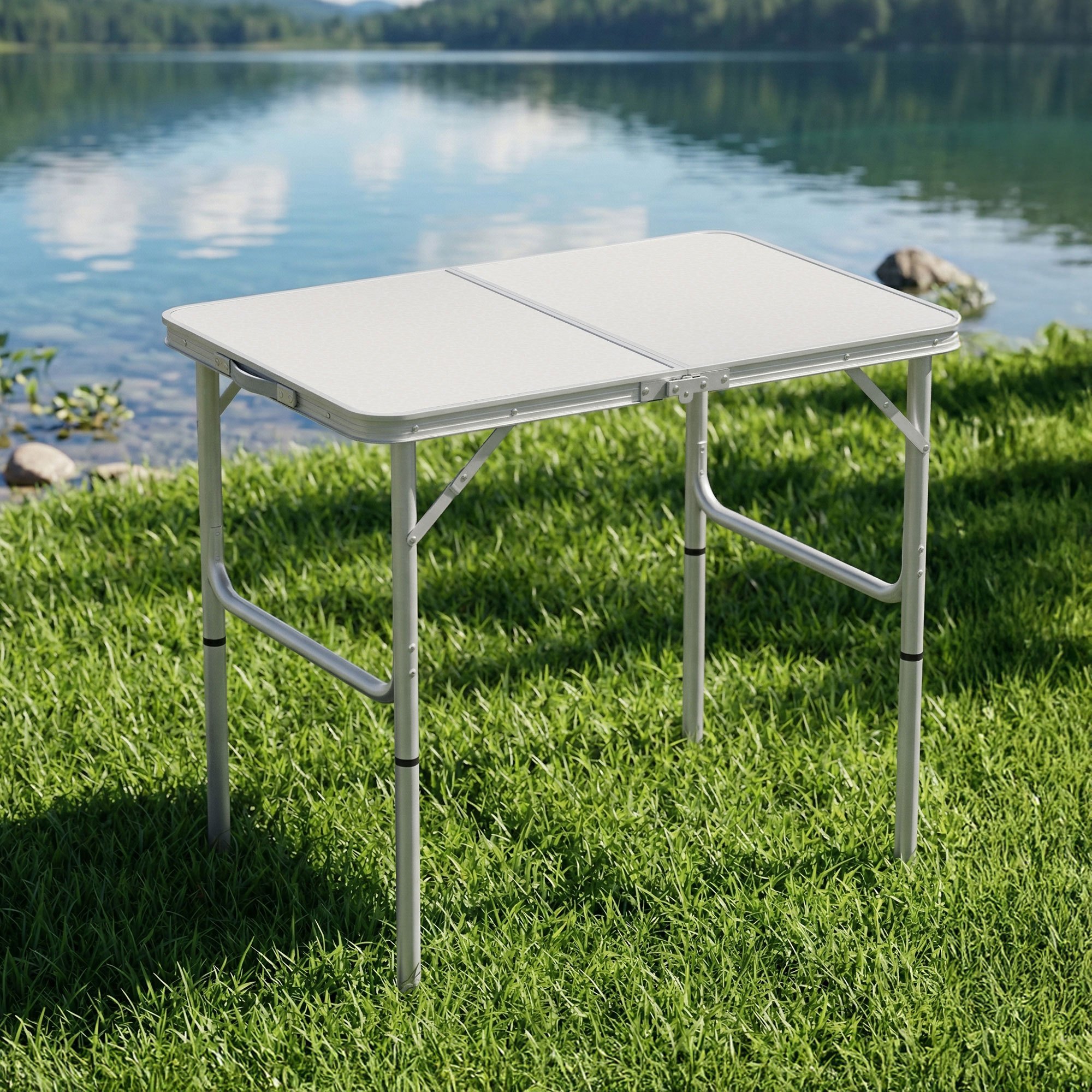 TEMU Folding Camping Table 90cm Adjustable Portable Outdoor Picnic Desk