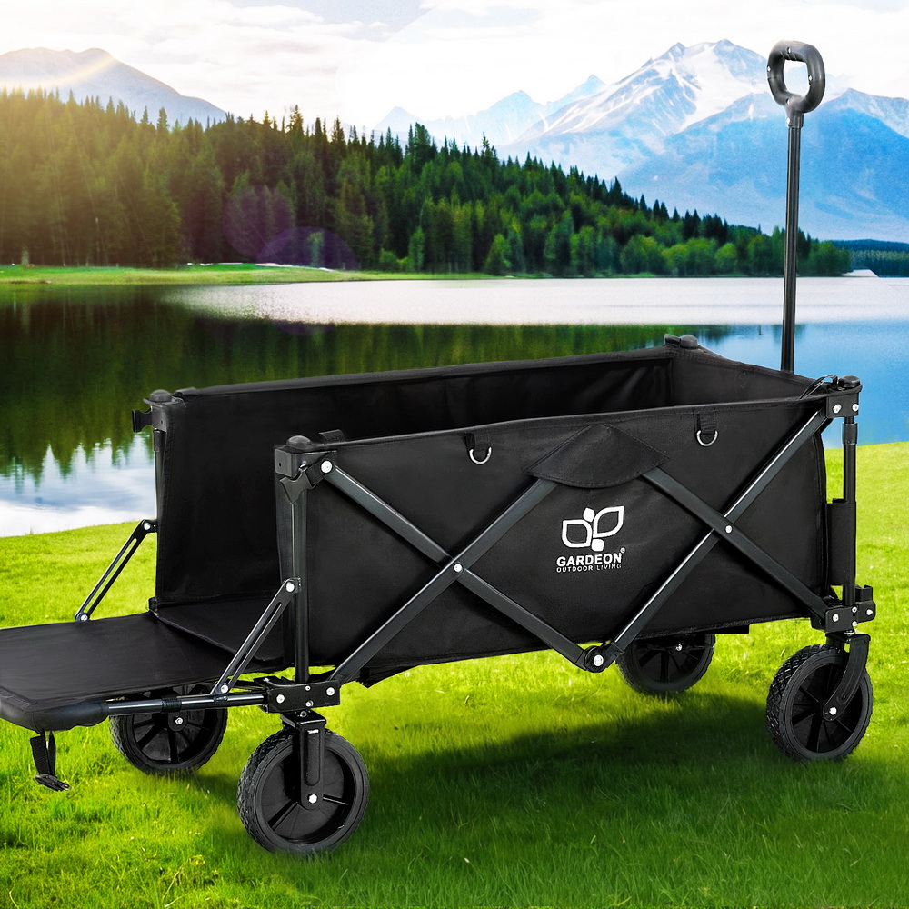 TEMU Gardeon Garden Cart With Opening Rear Black