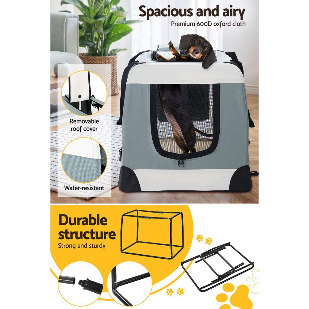i.Pet Pet Carrier 90cm x 61cm x 65cm Soft Crate Dog Cat Travel Portable Cage Kennel Foldable 2XL