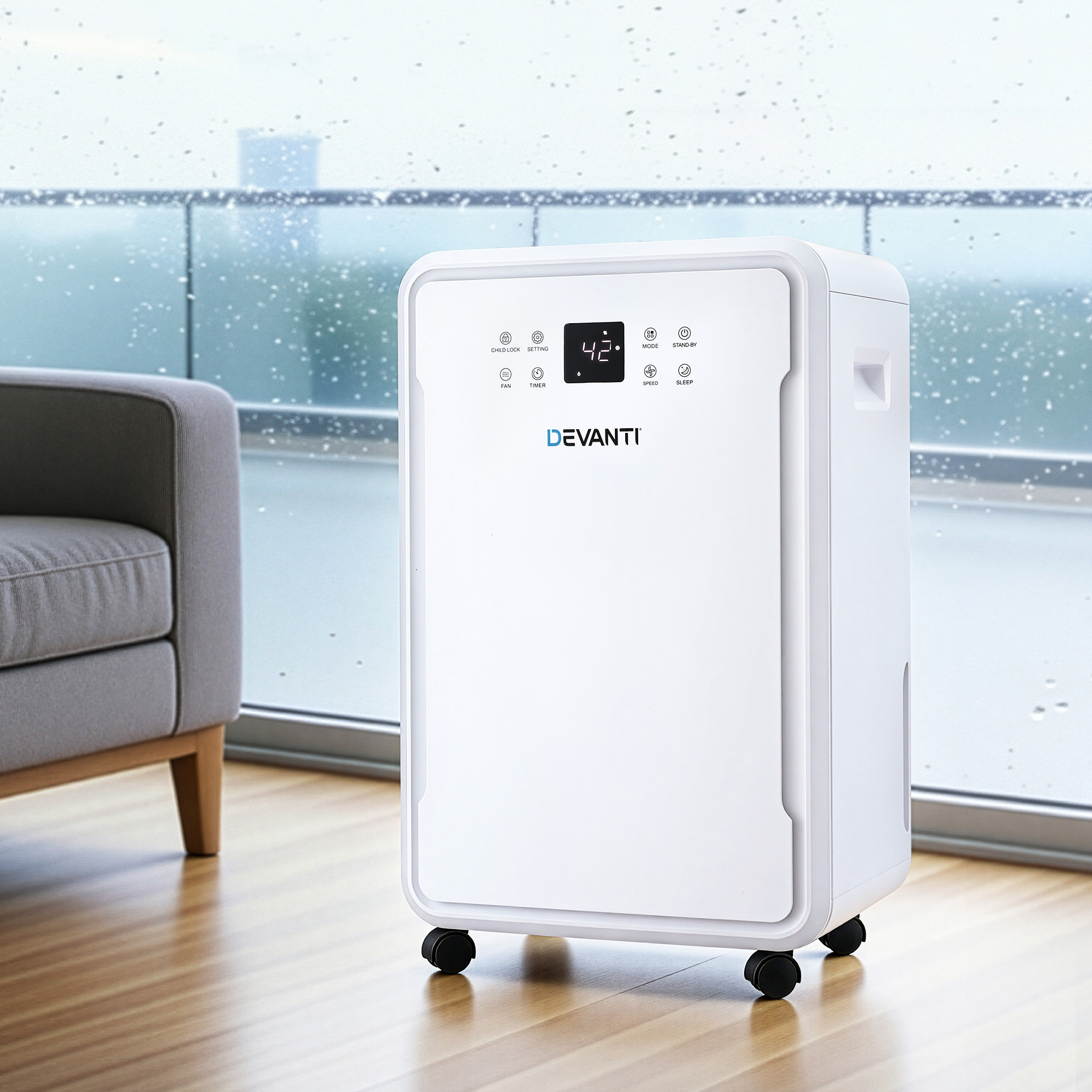 TEMU Devanti 50l/day Dehumidifier, Home Air Dryer With 8.5l Tank For Mold And