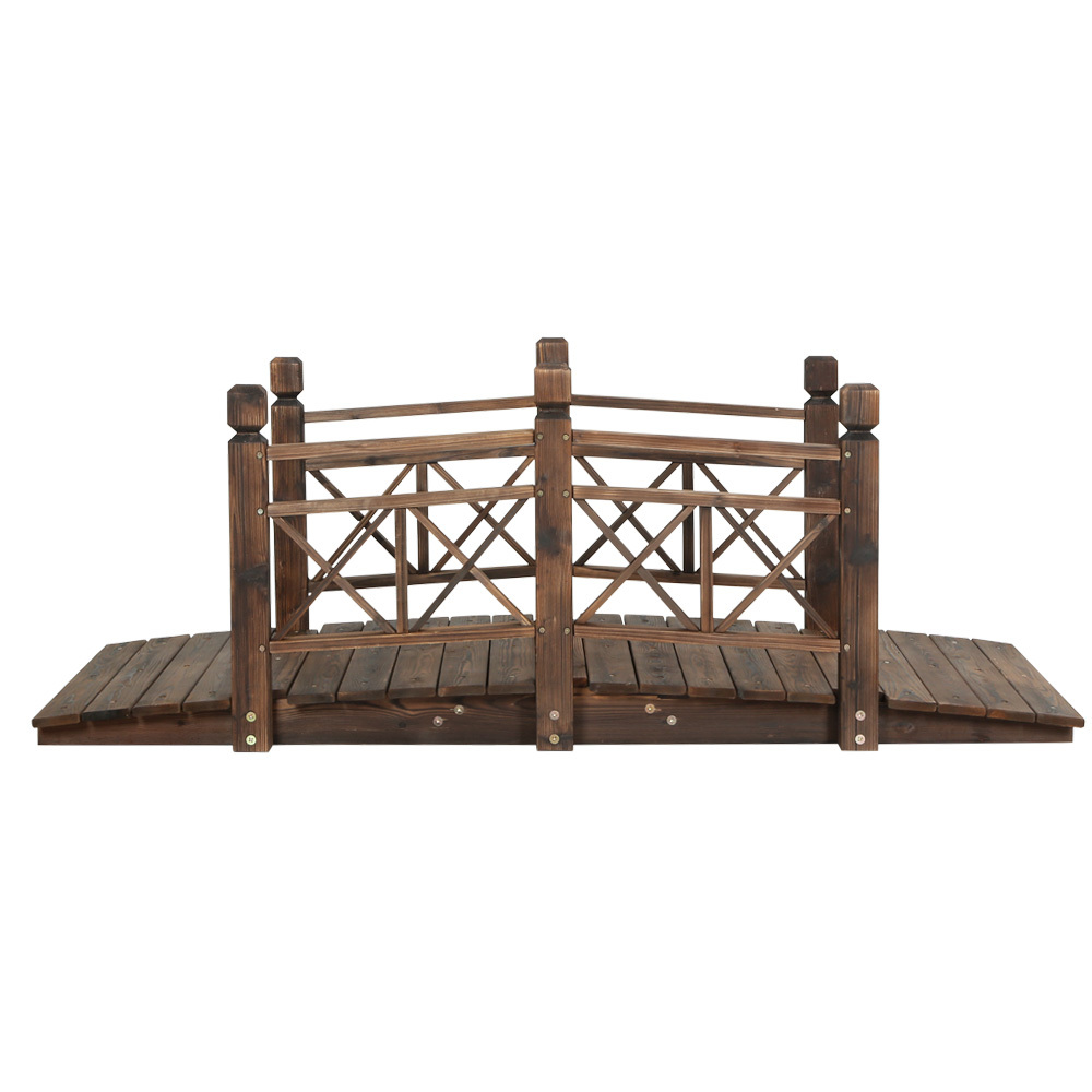   garden decor outdoor ornament wooden bridge rustic backyard yard 150cm Product details 3