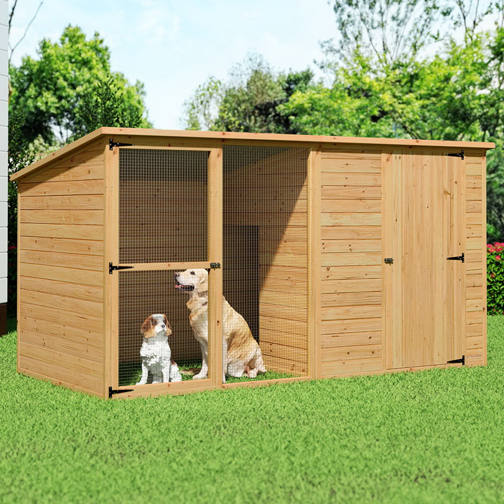 TEMU I.pet Dog Kennel Extra Large 2.28m Wooden House Bed Outdoor Pet Puppy Cabin Log