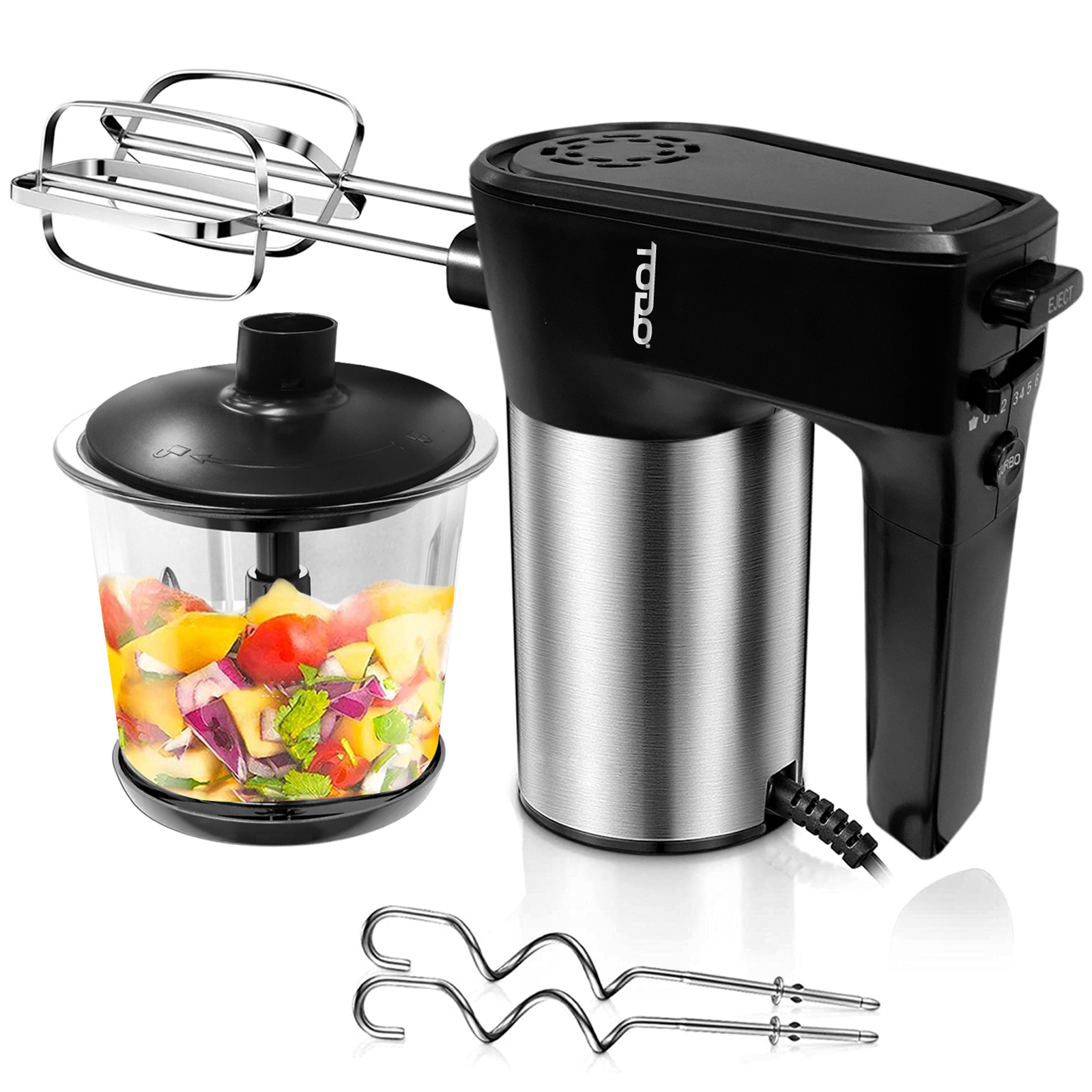TEMU 1l Multi Chopper Processor Hand Mixer Beater 300w Glass Bowl
