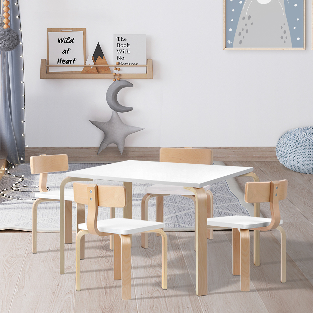   5pcs kids table and chairs set activity playing study desk children