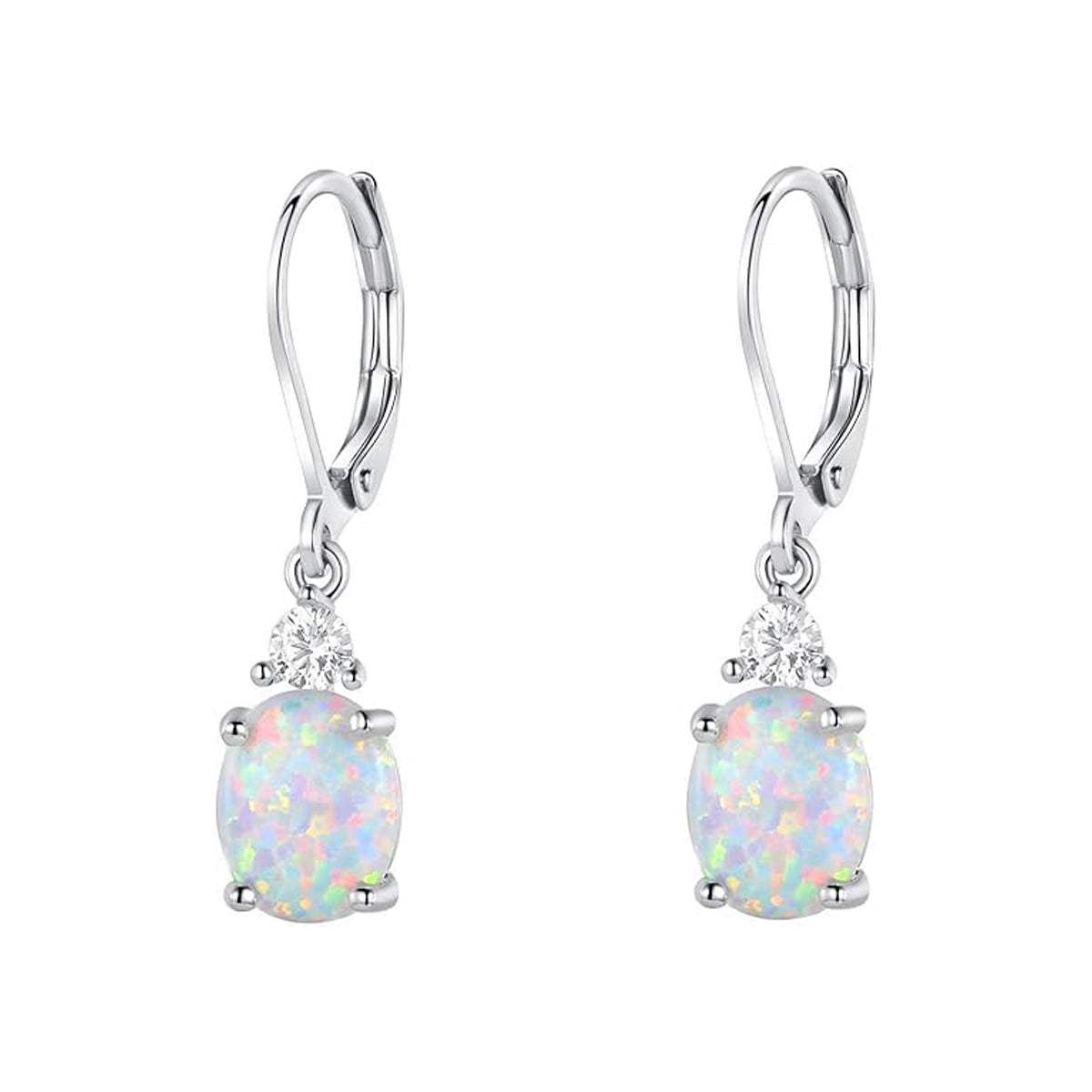 TEMU 18k Gold Plated Opal Dangle Earrings For Women, Elegant Teardrop Opal Drop Earrings Hypoallergenic Lightweight Fashion Jewelry Gifts For Daily