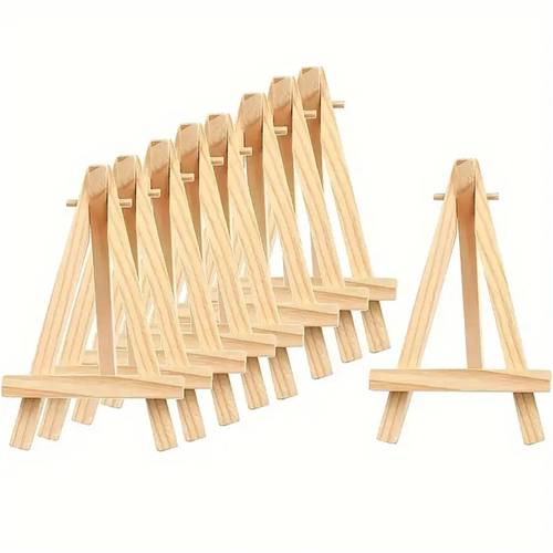 30 pack 5 inch mini easel wood display artist small wooden easel stand art craft painting stand canvas holder for card artist photos tabletop phone wedding
