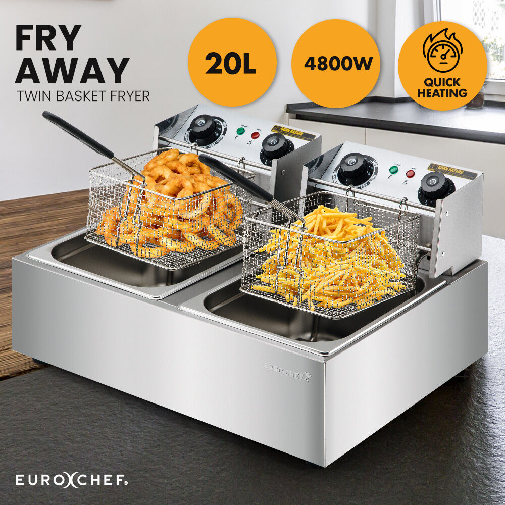 TEMU Deep Fryer Twin Frying Basket Chip Cooker Fry