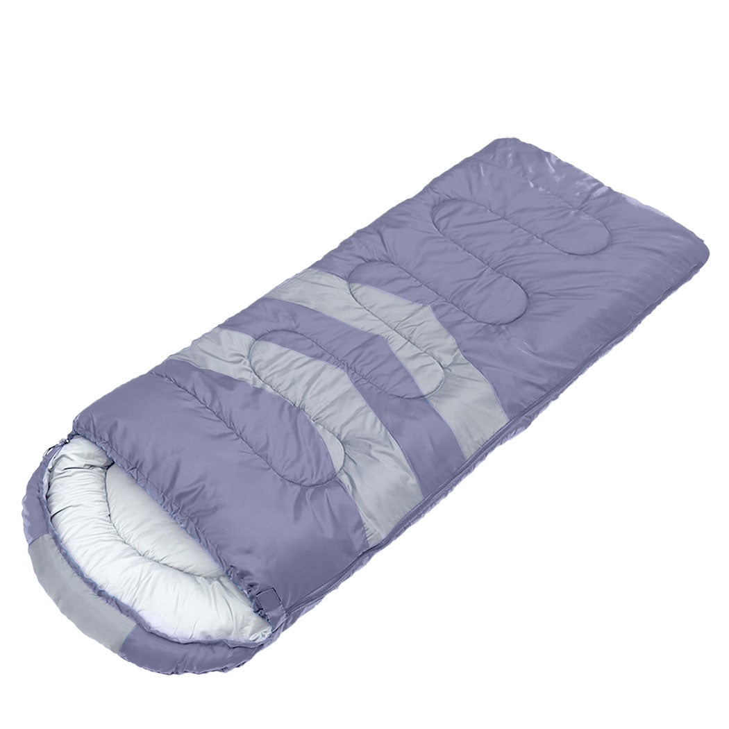 TEMU Single Sleeping Bag Bags Outdoor Camping Hiking Thermal -10℃ Tent Grey