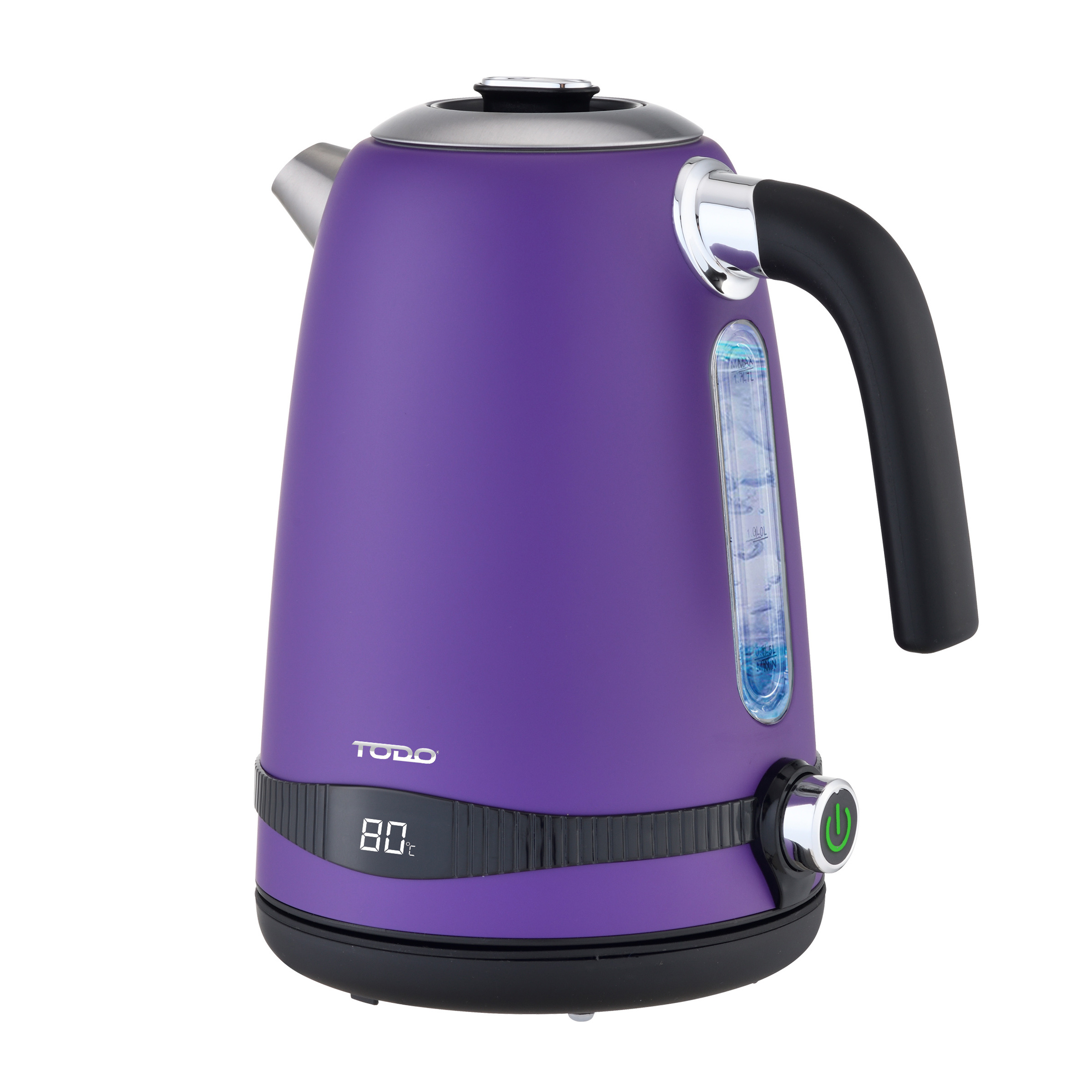 TEMU 1.7l Stainless Steel Cordless Kettle Electric Led Water Jug - Purple