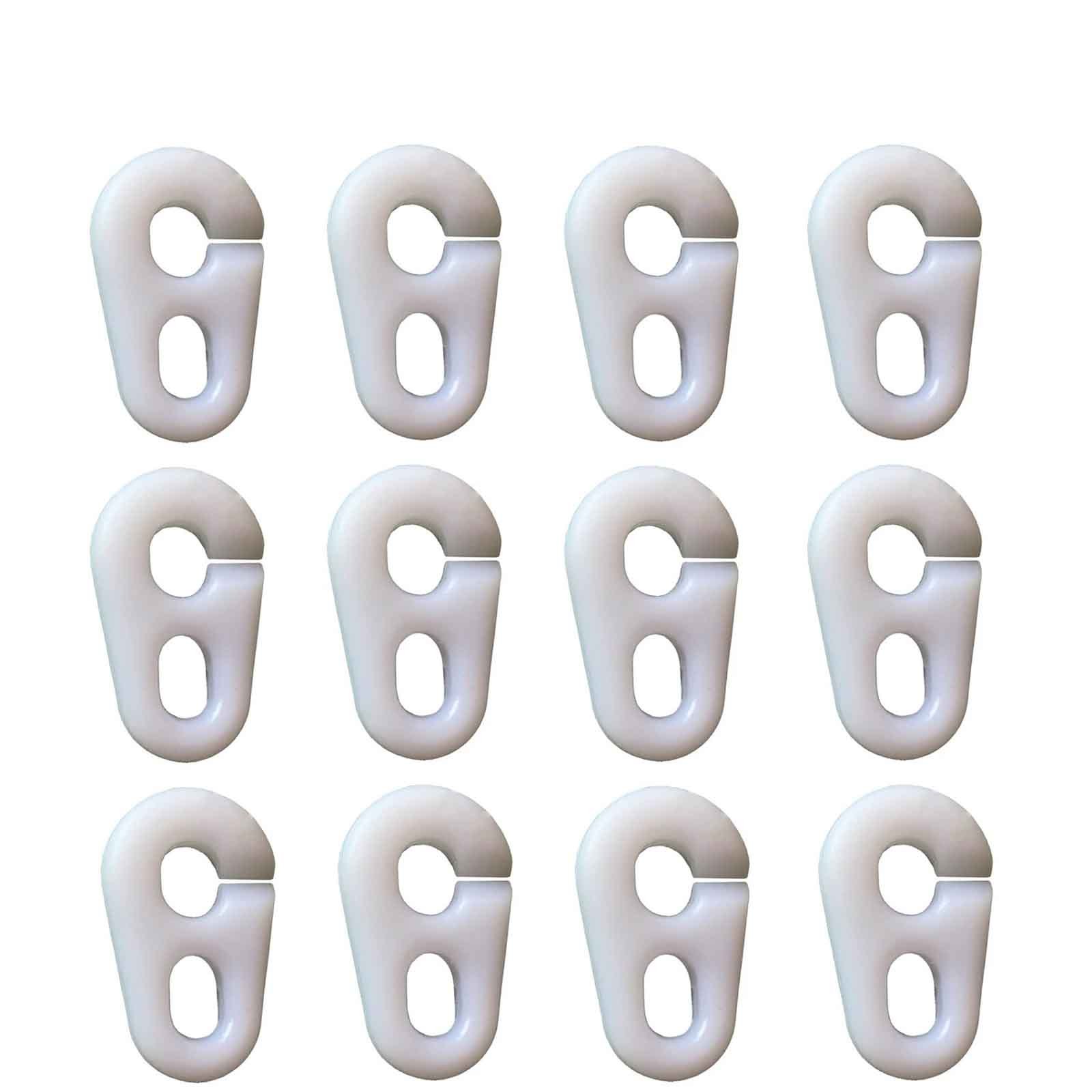 TEMU 30pcs 8-character White Nylon Sister Clips For Boat/yacht/marine/sailing/flag/pennant Staff Flag