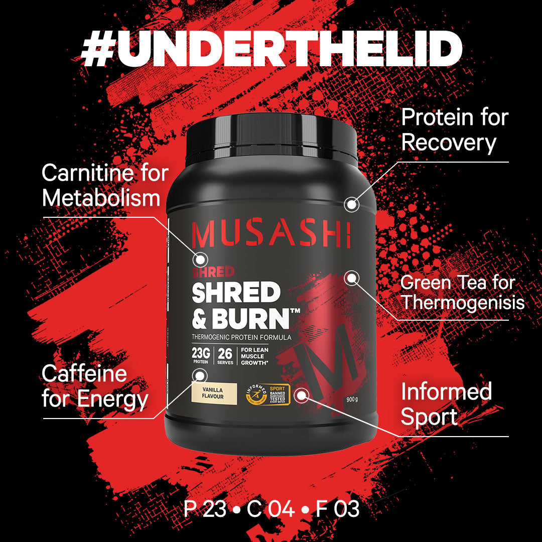 Musashi Shred & Burn Vanilla Milkshake 900G