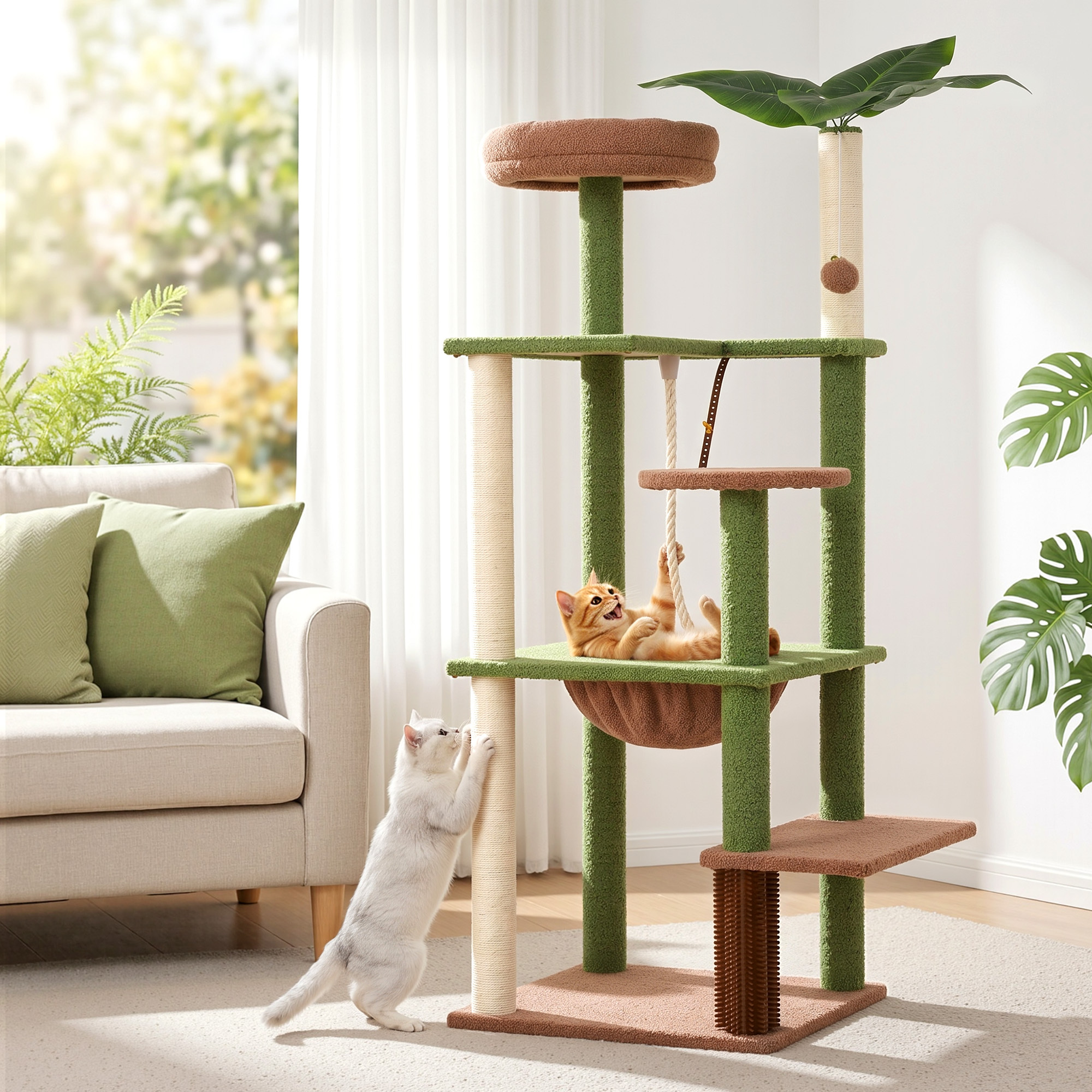 TEMU I.pet Cat Tree Tower 152cm Jungle Multi-level Scratching Post Canopy