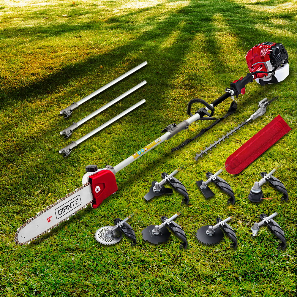 TEMU Giantz Pole Chainsaw 2 Stroke Petrol Hedge Trimmer Tree Pruner 9 In 1
