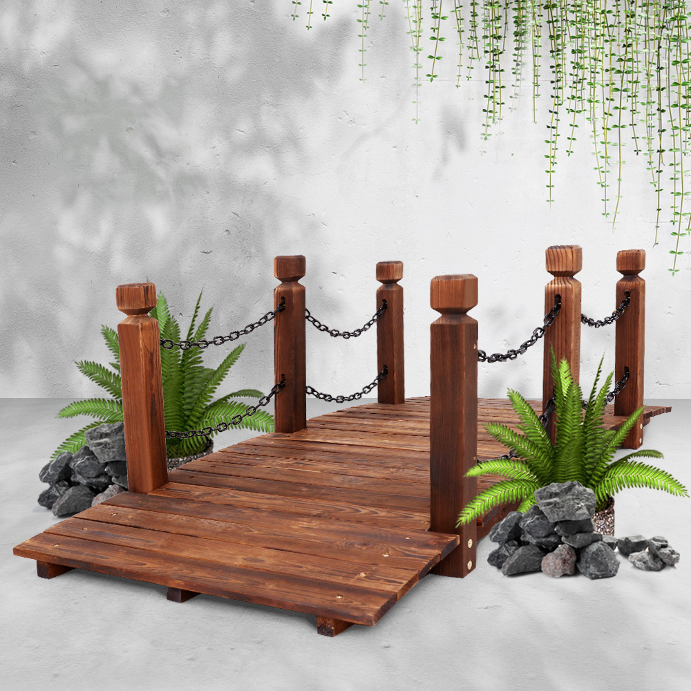 TEMU Gardeon Garden Decor Outdoor Ornament Wooden Bridge Chain 160cm