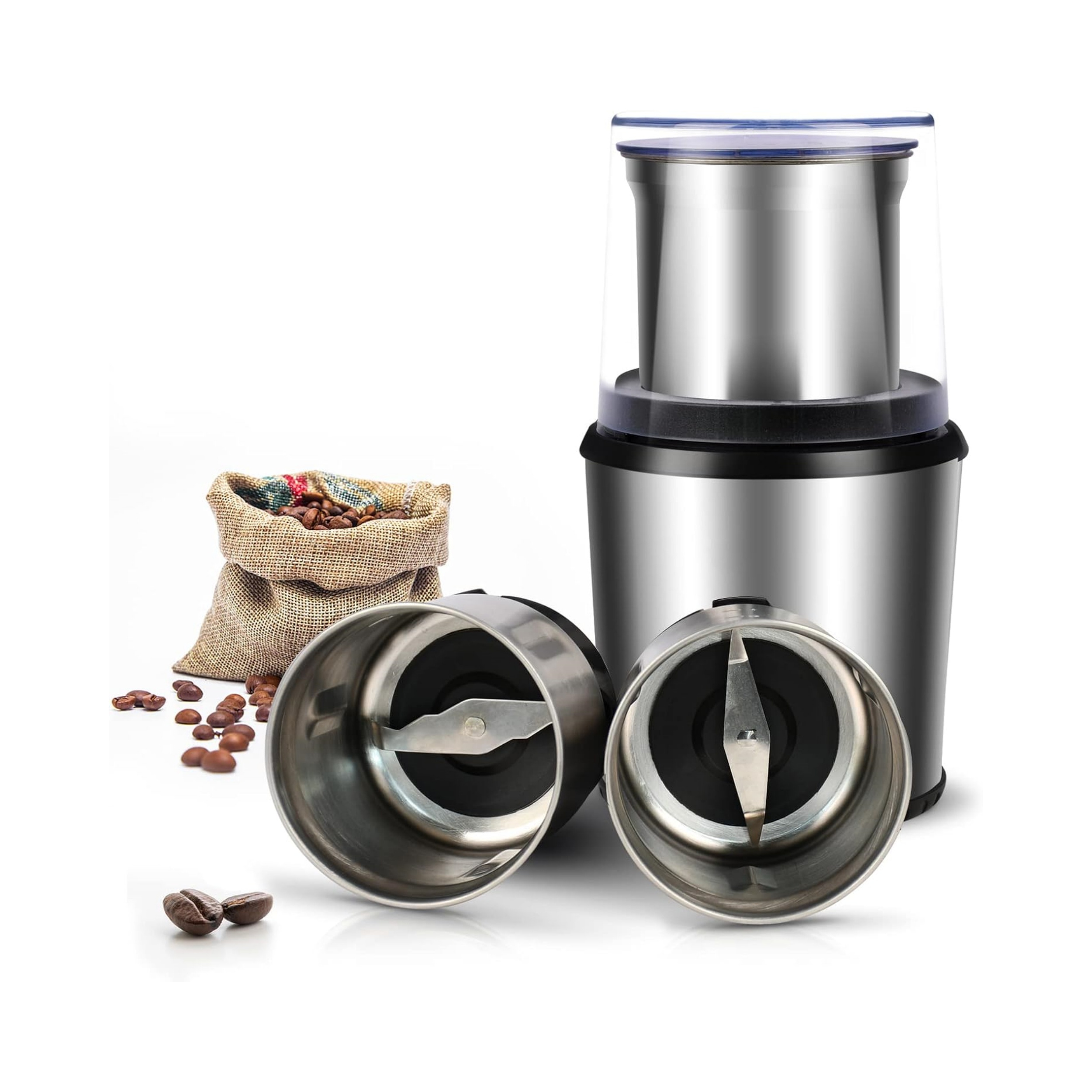 TEMU Advwin Electirc Coffee Grinder Silver