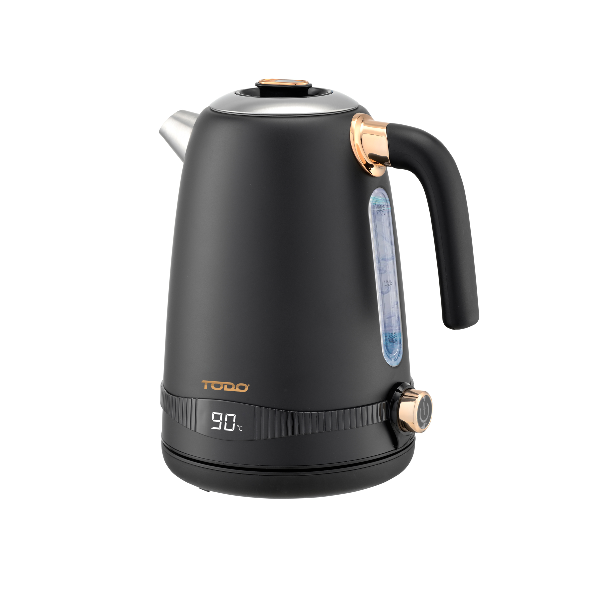 TEMU 1.7l Stainless Steel Cordless Kettle Electric Led Water Jug - Black